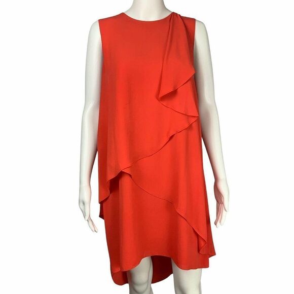 BCBGMaxAzria Rainer Poinsettia High Low Dress Red M Damaged - Picture 3 of 14